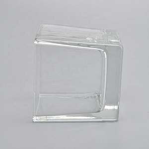 Square Glass Candle Jars With Different Surface decoration