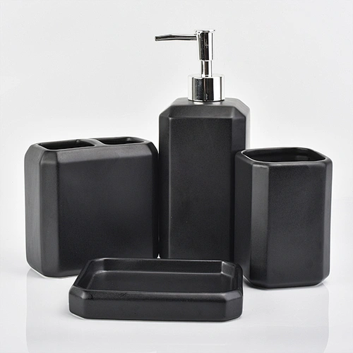 glazing ceramic glass bath accessories sets ceramic bottle soap dish tumbler