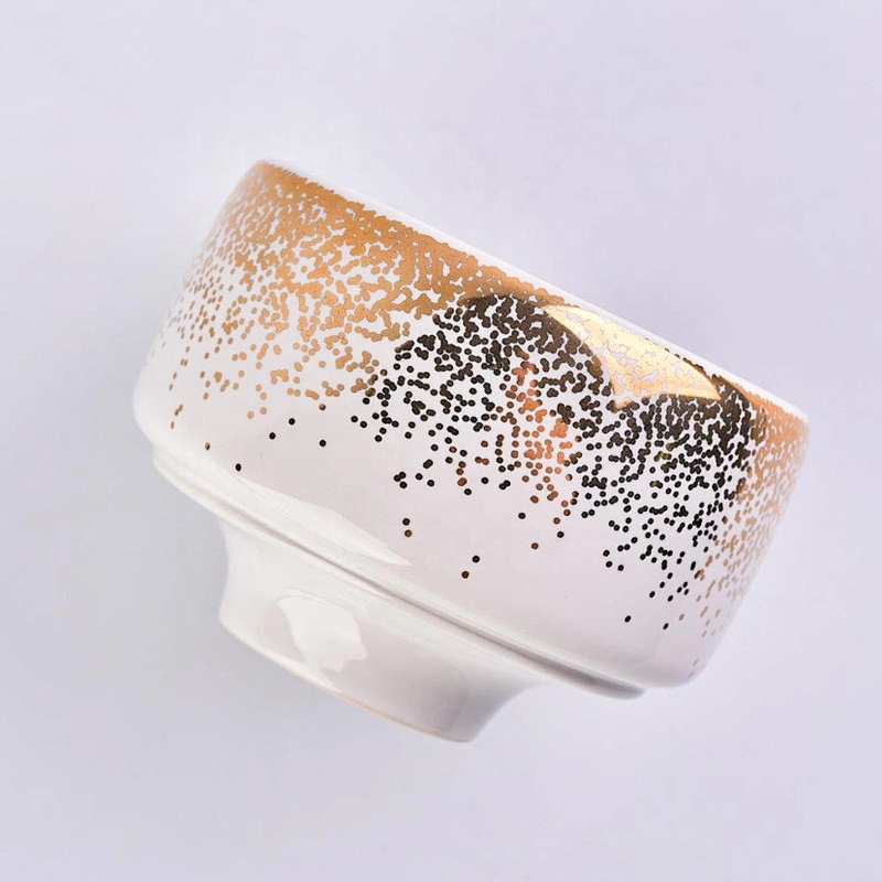 Hot stamping white luxury ceramic candle jar