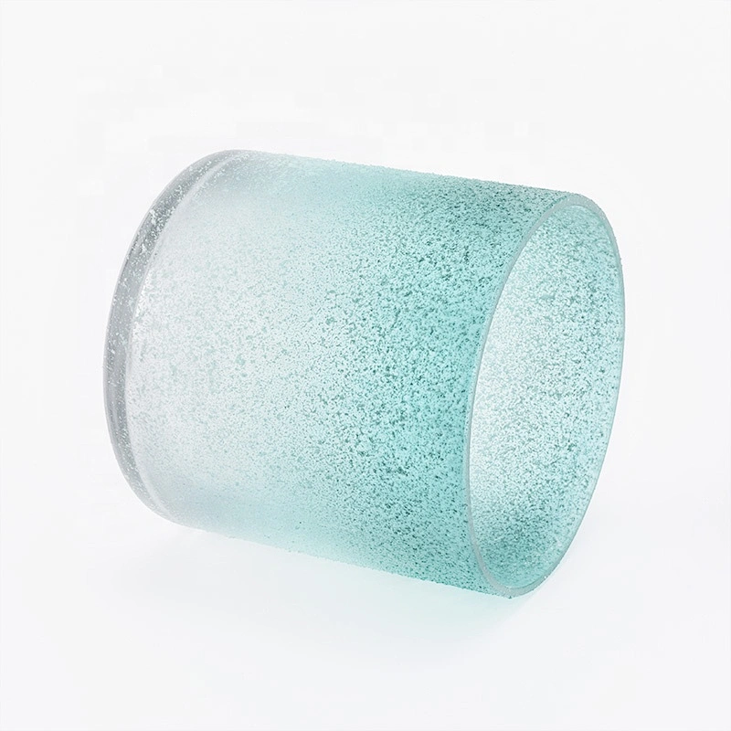 Frosted Hand Made Glass Candle Holders