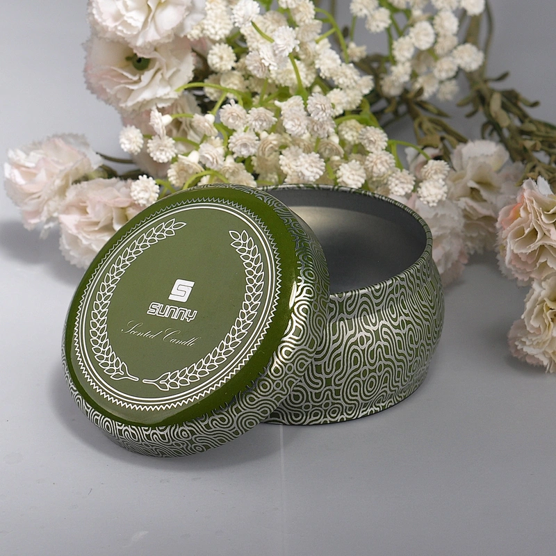 Antique home decor metal candle tins 10oz with metal lid