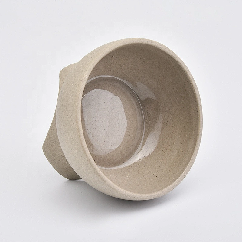 Amber matte empty ceramic candle holder stand