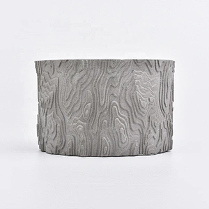 Unique custom empty mountain design grey cement candle holder 10oz 20oz