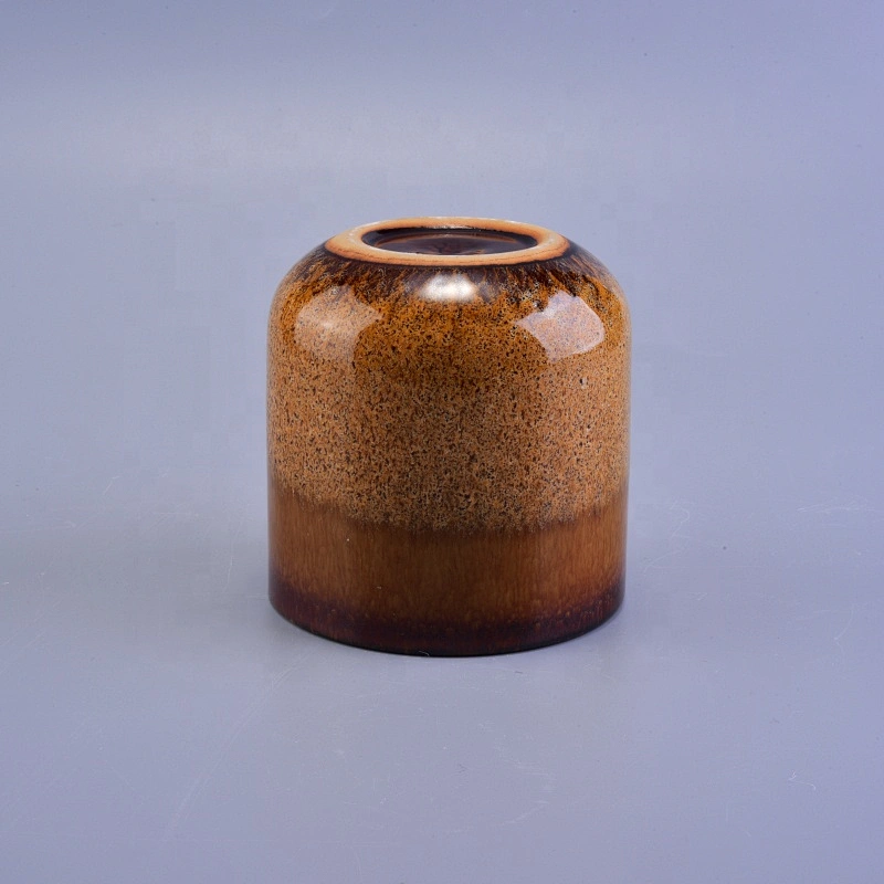 300ml Vintage amber ceramic jar candle wholesales