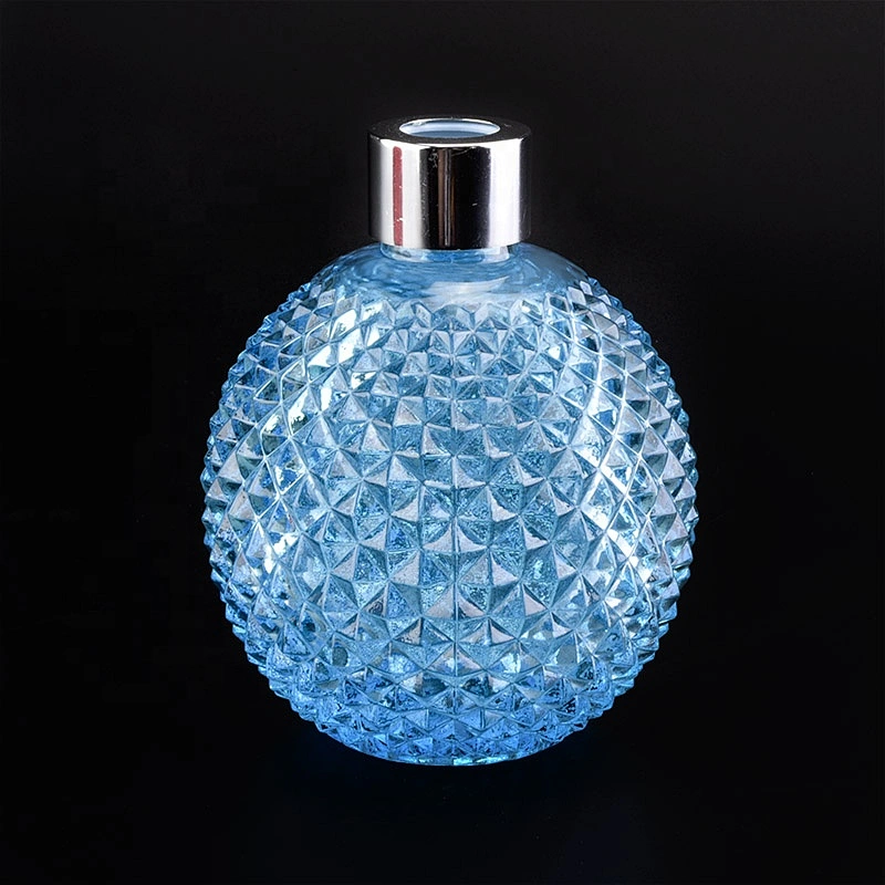 Blue round engraving reed diffuser bottle 300ml