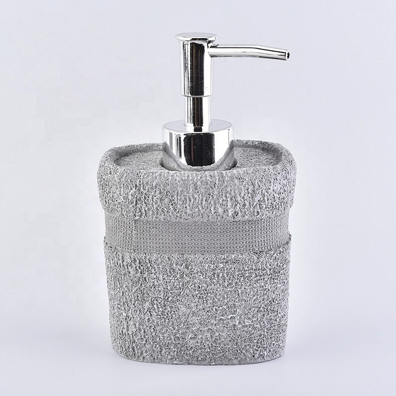 Luxury grey cement bathroom accessories four sets hotel home use