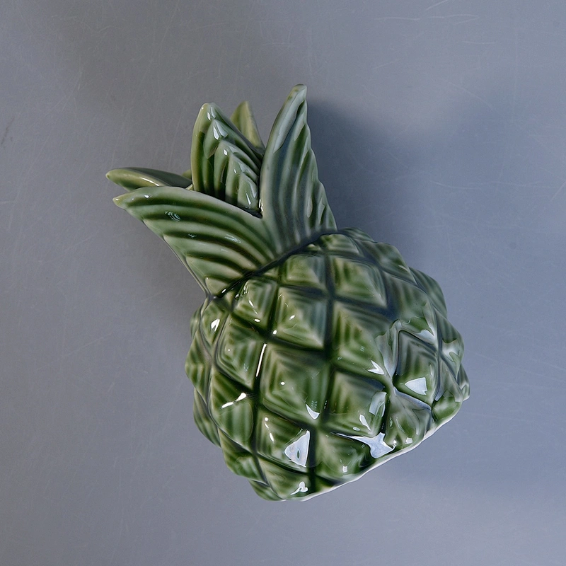 Sunny Wholesales pineapple empty ceramic candle vessels with lids