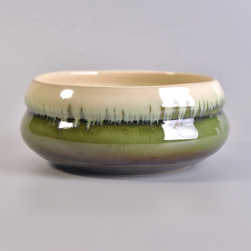 Home decoration glazed candle ceramic containers 16oz 20oz