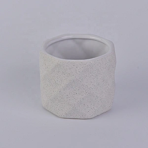 Grey Embossed Ceramic Candle Holders