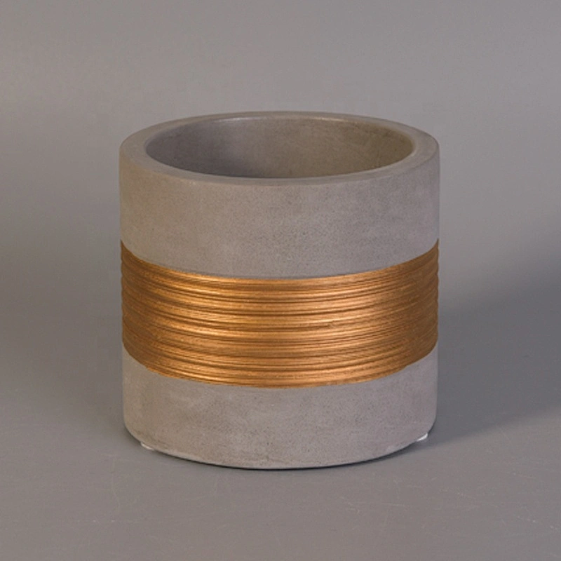 Luxury Christmas Concrete Candle Jars WIth Gold Decoration