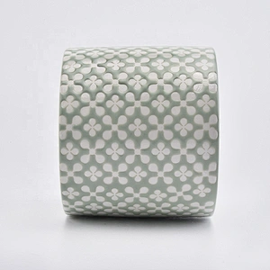 Light Green Glaze Ceramic Candle Container