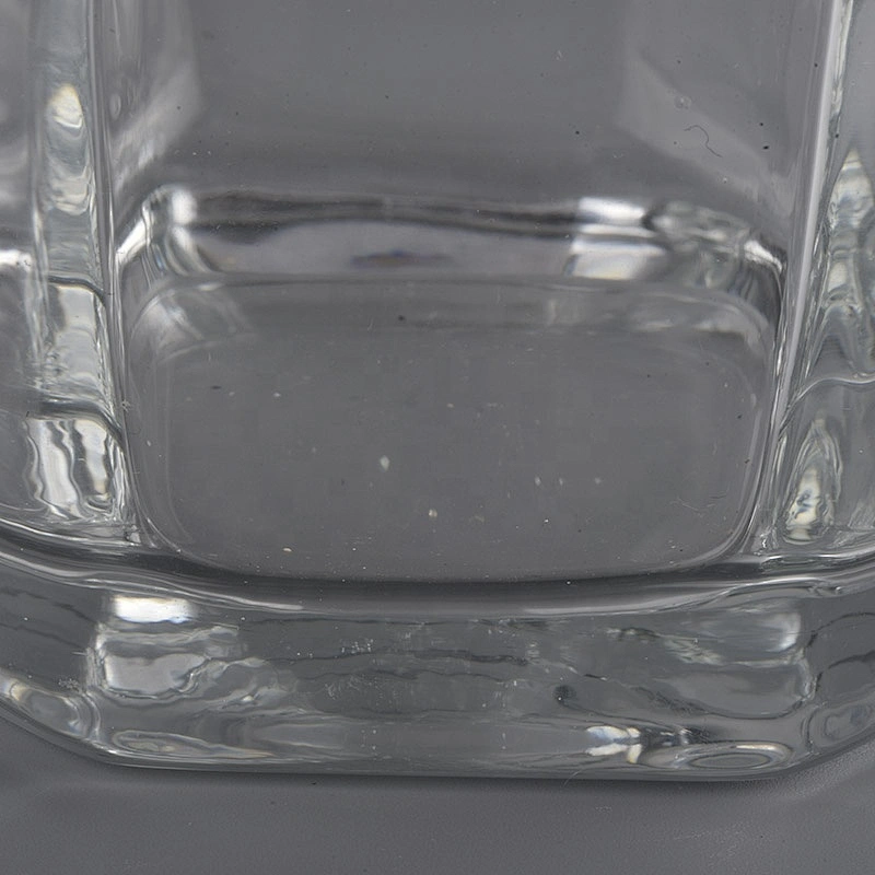 Home decoration scented hexagon scented wax glass candle jars 8oz 10oz