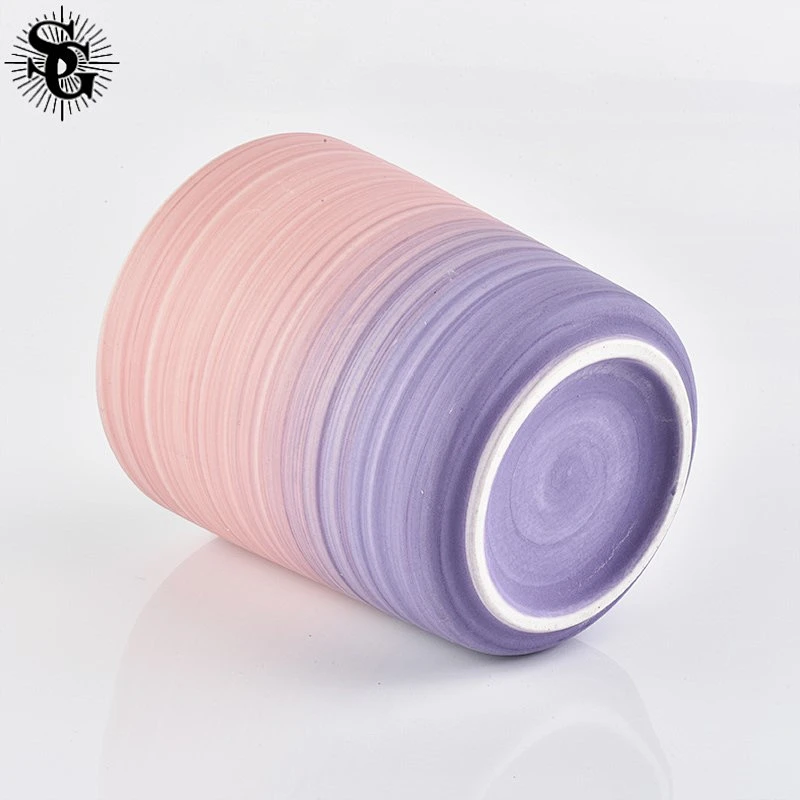 Sunny luxury gradient color ceramic candle jars with top sell and good price