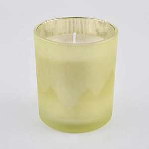 Manufacturer custom decorative golden matte votive glass candle holder jar