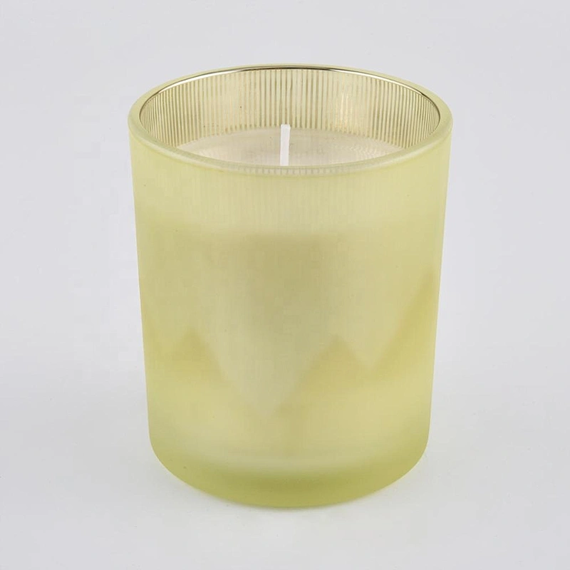 Manufacturer custom decorative golden matte votive glass candle holder jar