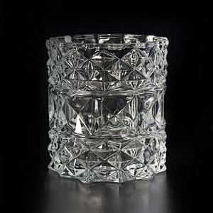 Crystal Embossed Glass Candle Jar