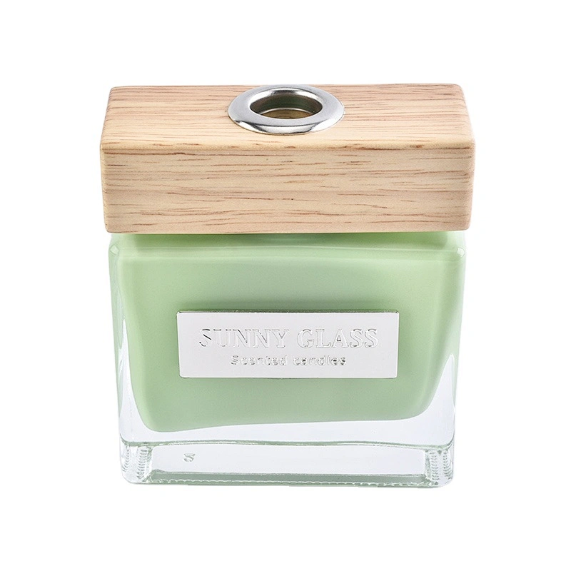 Wholesales luxury square scented colors glass diffuser bottles with wood cap