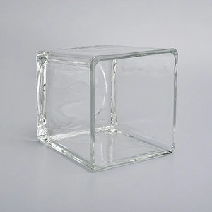 home decor rectangle glass candle jar