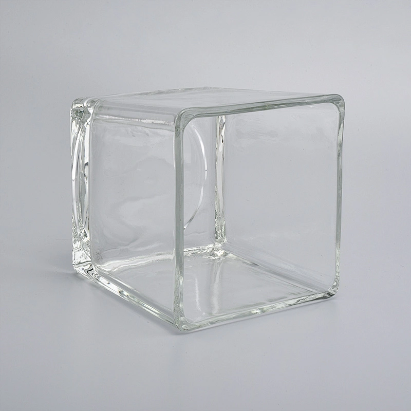 home decor rectangle glass candle jar