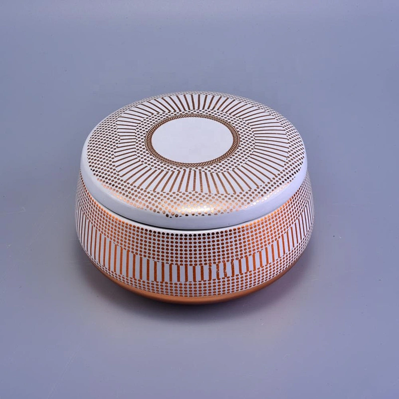 Modern decorative candle ceramic tin with lid