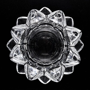 8oz 10oz Wholesales flower lotus geometric crystal glass candle container