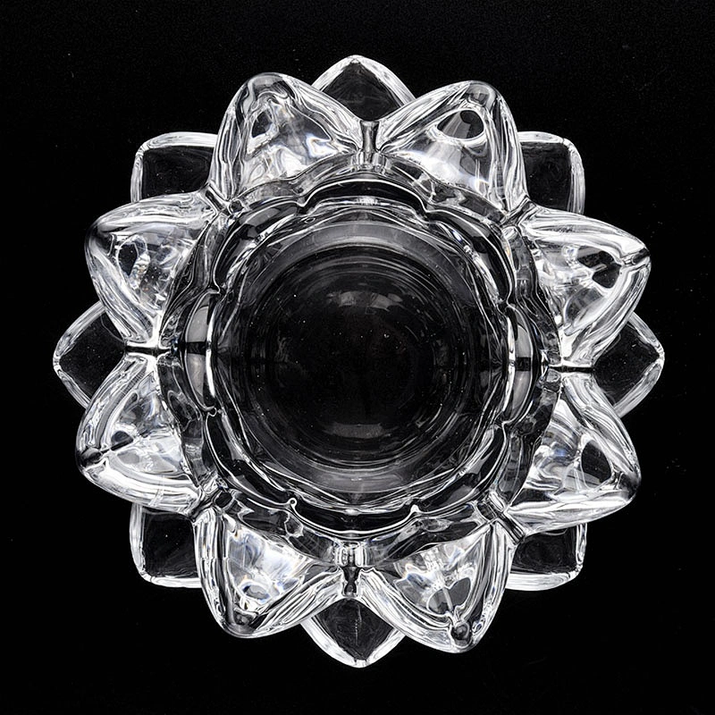 8oz 10oz Wholesales flower lotus geometric crystal glass candle container