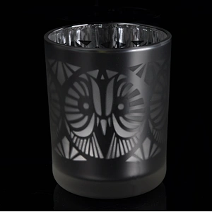 8oz 10oz Luxury frosted silver glass candle holder supplier