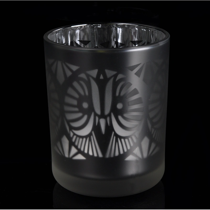 8oz 10oz Luxury frosted silver glass candle holder supplier