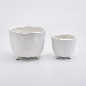 ceramic candle jar with matte color glazing finish
