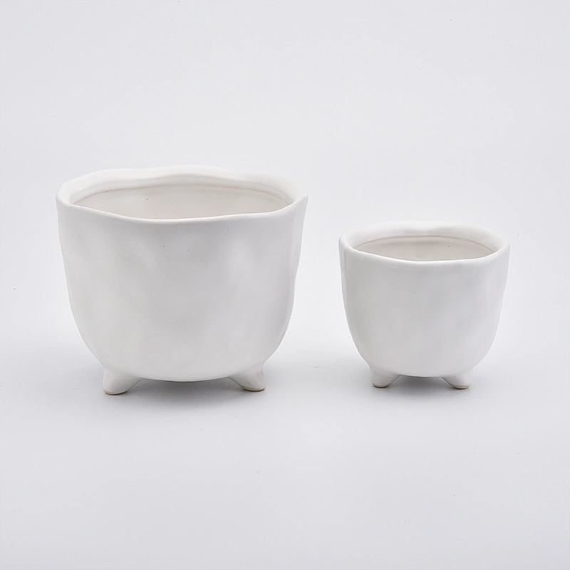 ceramic candle jar with matte color glazing finish