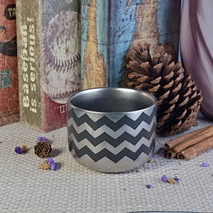 Customized Silver Ceramic Candle Jar With Printing