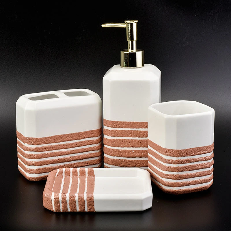 Brick red bathroom luxury decor accessories set hotel modern