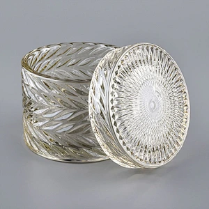 Unique Design Glass Candle Jar With Lids For Candle Making