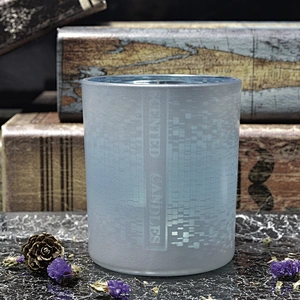 Home decoration cylinder matte color glass candle jar