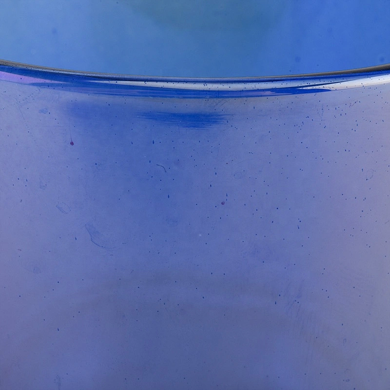 Suppliers tea light blue  luxury glass candle jar for candle making