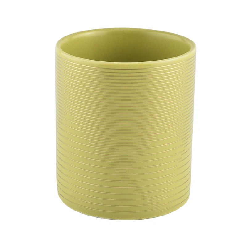 Bulk gold votive cylinder ceramic candle jars 6oz 8oz
