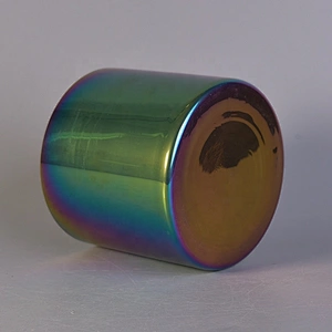 Cylinder electroplated glass candle vessels