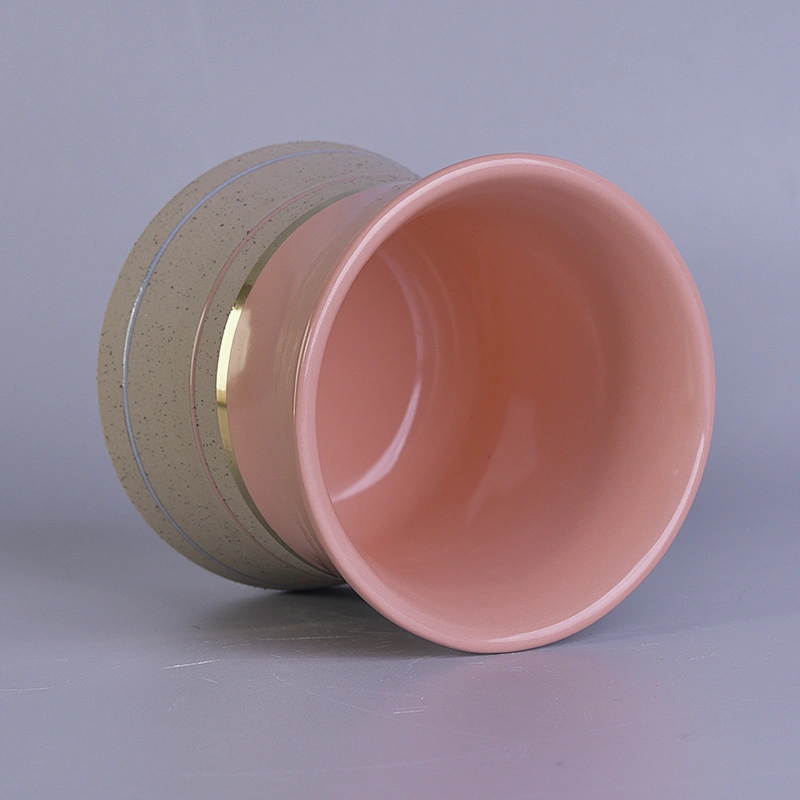 10oz 12oz Wholesales Luxury frosted pink ceramic Candle holder