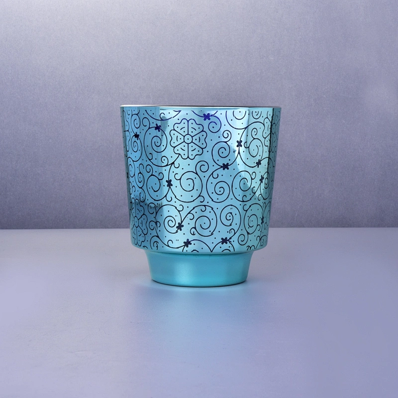 Home decor laser electroplated tealight luxury glass candle holders