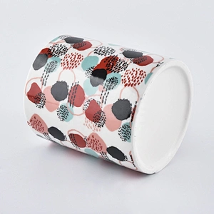 Wholesales custom design empty ceramic candle jar holder 10oz
