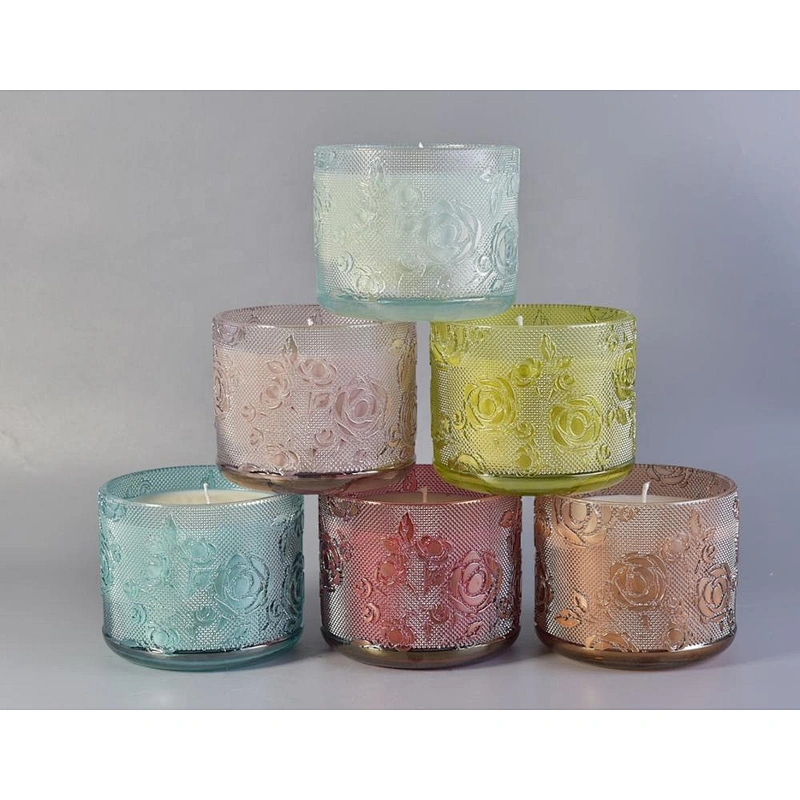 Customized rose decorative luxury glass holder for candle making