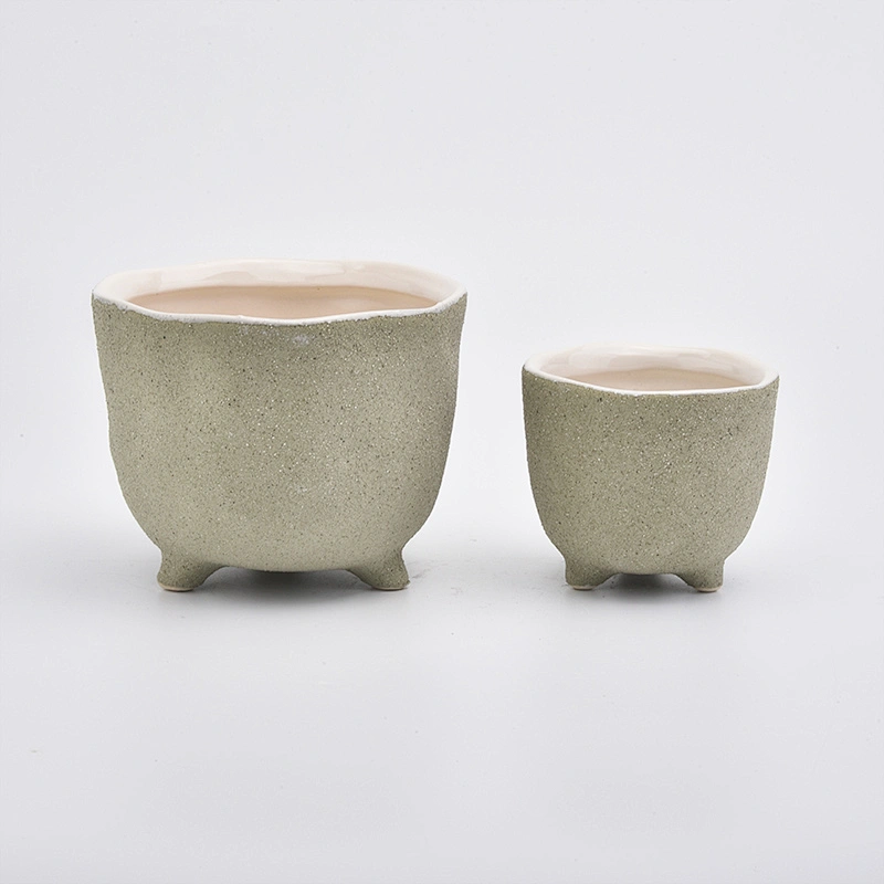decorative candle holder ceramic with matte color glaze