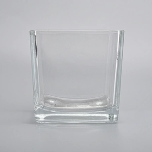 hot sales glass cube candle jar