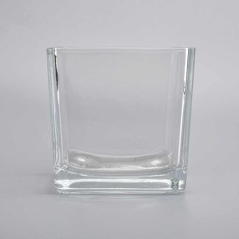 hot sales glass cube candle jar