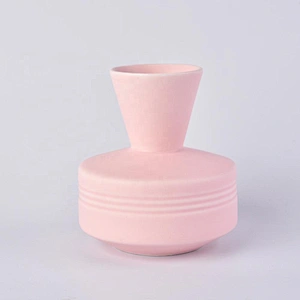 New design pink luxury matte reed diffuser ceramic bottles