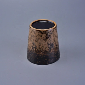 Vintage brown crackle ceramic candle holder bulk 100ml