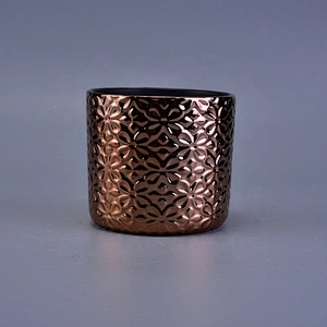Luxury amber small ceramic candle holder home decoration