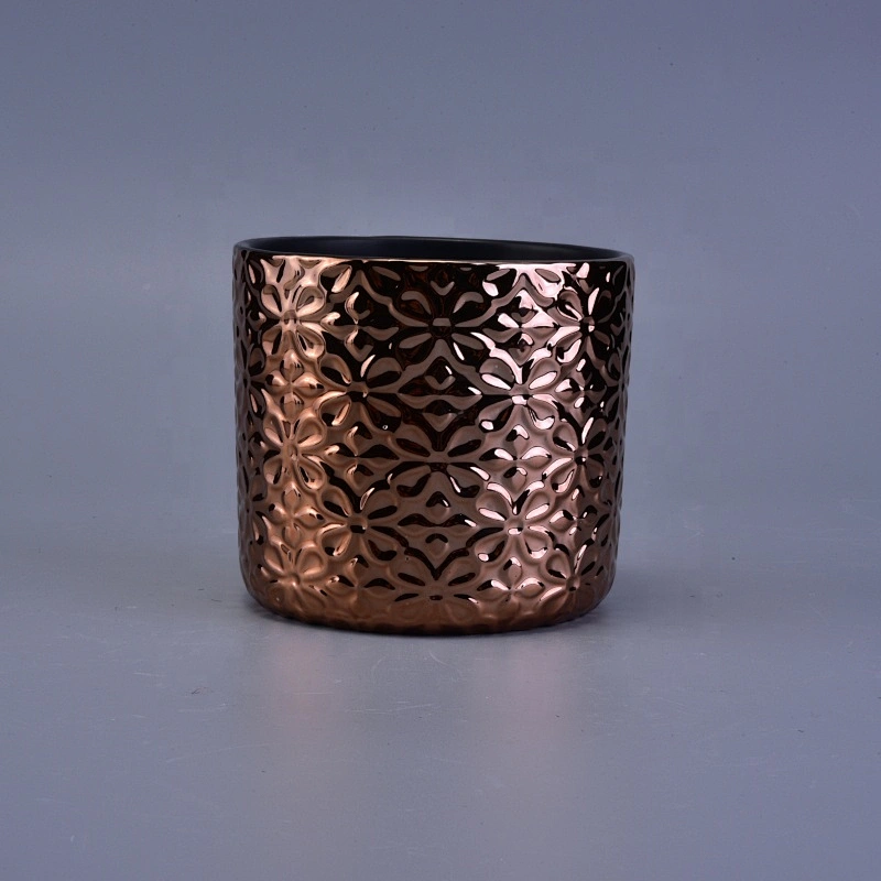Luxury amber small ceramic candle holder home decoration