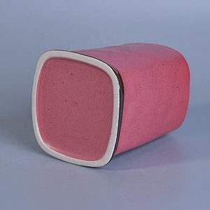 10oz 12oz 20oz Home decoration square pink candle ceramic holder