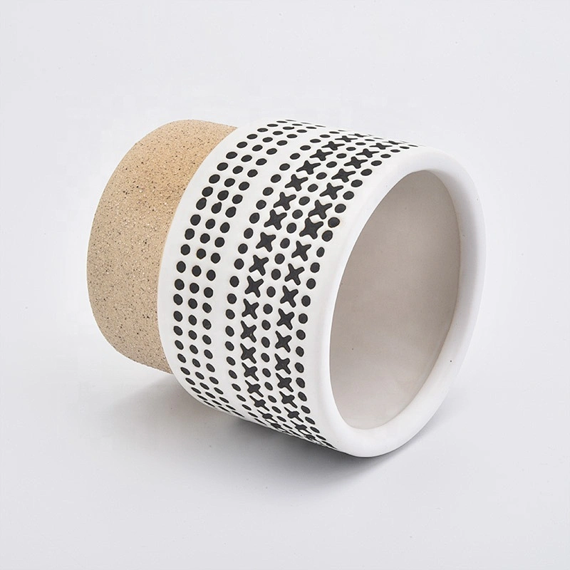 Hand made matte decorating ceramic candle jar custom